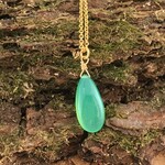 Chrysoprase 天然クリソプレーズ K14GFネックレス