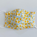 【夏用】冷感プリーツマスク／フィルターポケット付き　ハニーレモン
