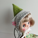 ミディブライスサイズ・とんがり帽子(グリーン)