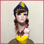 一点もの リバーシブル アフリカン ターバン ヘアターバン ヘアバンド レトロポップ ボヘミアン