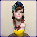一点もの リバーシブル アフリカン ターバン ヘアターバン ヘアバンド レトロポップ ボヘミアン