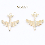 送料無料 20個 チャームパーツ 飛行機 1カン 20×22mm ゴールド【20ヶ】 M5321