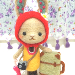 羊毛フェルト☆旅じたくうさちゃん