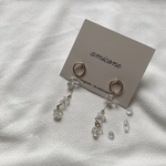 no.50▸︎▹︎2way 水晶を使ったゆらゆら揺れる華奢ピアス