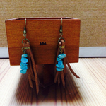 ピアス  フリンジ×ターコイズ