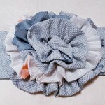 SALE  ワンタッチ帯　くらわんローズ　淡グレー3　浴衣帯　作り帯　