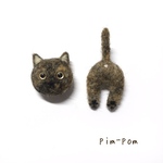 【ミニサイズ】ちびねこブローチセット【サビねこ】③