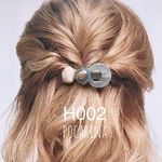 H002…限定☆ヘアクリップ  6センチ ビンテージボタン　ハンドメイド 