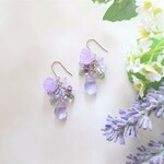 アメジストローズガーデン　ピアス（イヤリング）