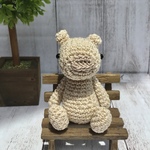 【あみぐるみ　くま】ラメ入りシナモンゴールド✨purikuma
