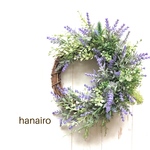 玄関.お部屋のsummerインテリア♪お家の中がラベンダー畑♪三日月&ハーフリース:リース台20cm