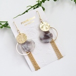 375.three circle × chain tasselピアス◇イヤリング