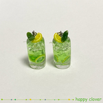 カクテル好きさんのピアス（ミニチュア）＊ミドリモヒート