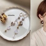 ✴︎NEW!✴︎シェルとミックスパーツのロングフープピアス