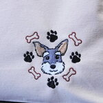 可愛いシュナウザーの刺繍入り　キャンバストートバッグ　Ｍサイズ