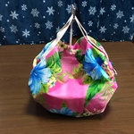 ころりん丸いエコバッグ♡ハワイ柄　ハイビスカス  ピンク