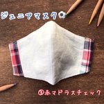 ジュニアマスク③赤マドラスチェック