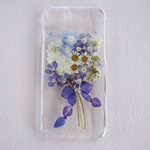 野花ブーケ　blue  2020ver 押し花iPhoneケース/押し花ケース