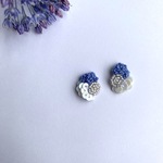 【ブルーパフューム】　ビーズ刺繍　ビーズピアス　刺繍　刺しゅう　手刺繍　刺繍イヤリング　刺しゅうイヤリング　刺繍ピアス　糸