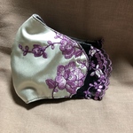[送料無料]☆紫のお花のサテンレースマスク☆