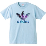 【送料無料】【新品】azides アジデス コスモ柄 Tシャツ パロディ おもしろ ライトブルー プレゼント