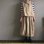■即納■バラバラタックバルーンスカート■ベージュ
