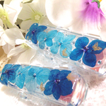 紫陽花プリザ印鑑ケース ブルー系