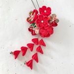 つまみ細工　七五三髪飾り　紅