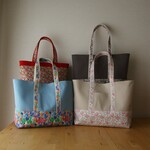 ★E様オーダー品★ デイリートートバッグ（LLサイズ）／フェリシテ、チューリップ・フィールズ、アリスW ＆ A4ファスナートートバッグ／ベッツィ・アン