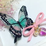 リボンが揺れる蝶々のヘアゴムorポニーフック🦋