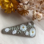 再販！リボン刺繍✴︎パッチンピン✴︎white color