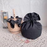 ワンハンドルのリボンかごバッグ専用＊インナーバッグ　【無地】