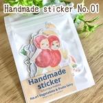Handmade sticker No.01 フレークシール24枚入☆野菜と果物の妖精