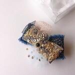  Denim & embroidery ヘアクリップ