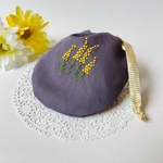 刺繍 巾着 ポーチ ミモザ お花