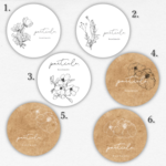名入れ【ツヤあり丸型ショップシール＃37】72枚～　セミオーダー　サンキューシール★アクセサリー台紙ピアス台紙のお供や梱包箱／ギフトボックスにも♪★ロゴ作成も可能！
