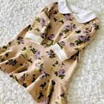 【120size】アンティークcolorのペプラムフリルチュニック