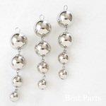 2pcs ビーズチェーン タッセル シルバー
