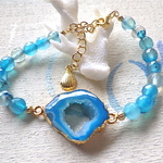 Lagoon Druzy Bracelet ブルーアゲート