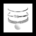 再販【3piece_silver@mixII バングル ブレス。 】セット シルバー リング ピープス  かっこいい 病みかわいい ストリート ユニセックス   メンズ  パンク ロック 派手 