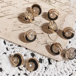 【10個】mini Button BLACK×GOLD stone