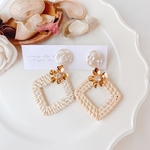 Pearl flower×ラタン ピアス/イヤリング 