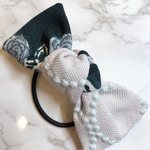🎀　ミナペルホネン　リボン　ヘアゴム　刺繍　ワイヤー入り　ハンドメイド