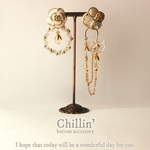 2way ❁︎  allongé flower×chain  ❁︎  ボタンピアス/イヤリング