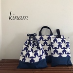 新作♡北欧風ブルースター×デニム レッスンバッグ3点セット