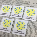 刺繍タグ　フラワーブーケ　レモン色　５枚セット