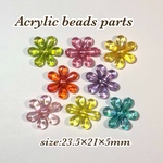 20個☆ミックス☆アクリルビーズパーツ フラワー