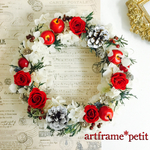 プリザのお花で♫薔薇と林檎のリース・クリスマス～お正月にも★プレゼントにも♪