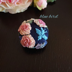 刺繍ヘアゴム* 野ばら～青い鳥