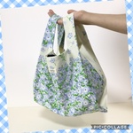 【受注制作】♡エコバッグ★コンビニお弁当サイズ対応♡ **ネモフィラ**